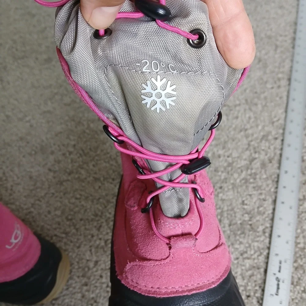UGG Kids Adirondack Pink Black Waterproof Winter Snow Boots -20C Toggle Lace 9in